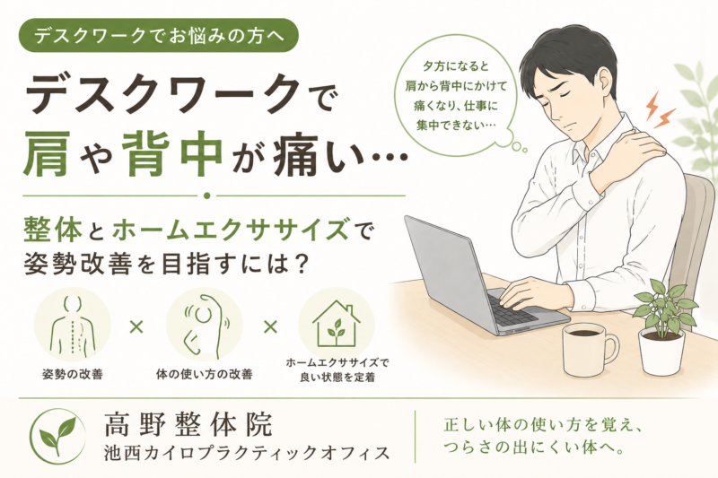 デスクワークで肩や背中が痛い…整体とホームエクササイズで姿勢改善を目指すには？
